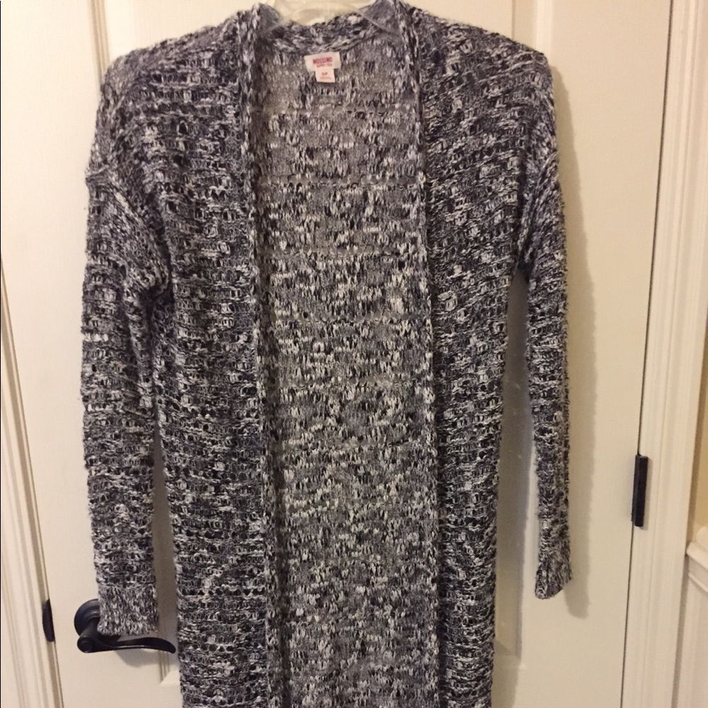 Black and White Knitted Cardigan